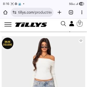 EDIKTED Lauren Knit Fold Over Top M